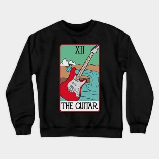 Guitar Tarot Card Funny - Rock and Roll Vintage Jazz Guitarist Crewneck Sweatshirt